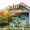 Outdoor Garden Solar Lights,Frog Swing Garden Decor,Frog Decorative Stake with Welcome Sign for Landscape Patio Yard (48 inch)
